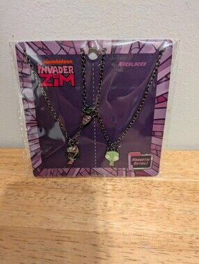Nickelodeon Invader Zim Dual Necklace Set - Green & Pink Accents